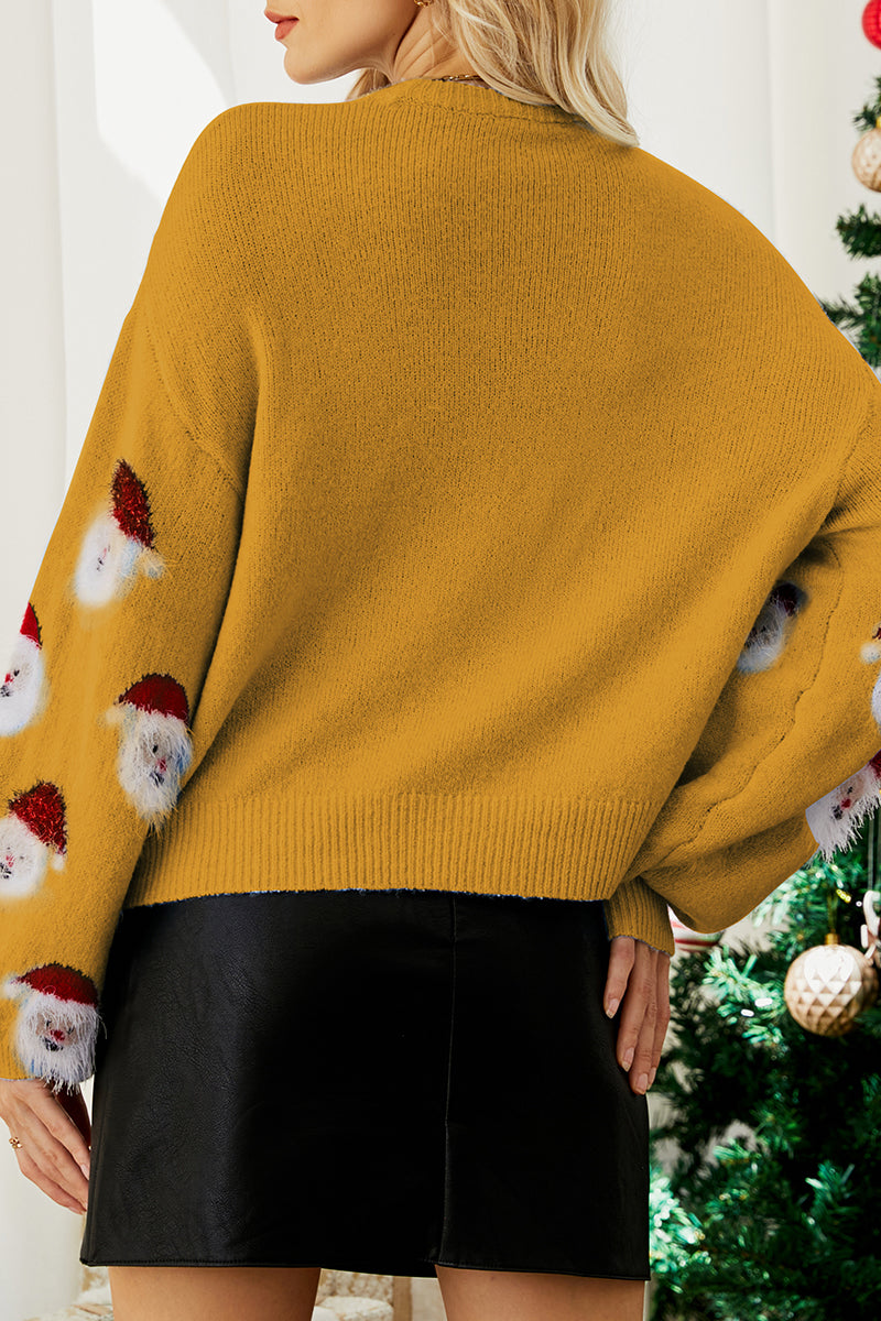Suéteres casuales de cuello redondo con diseño de Papá Noel (10 colores)