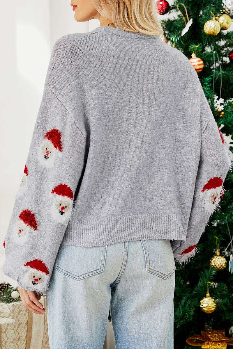 Suéteres casuales de cuello redondo con diseño de Papá Noel (10 colores)