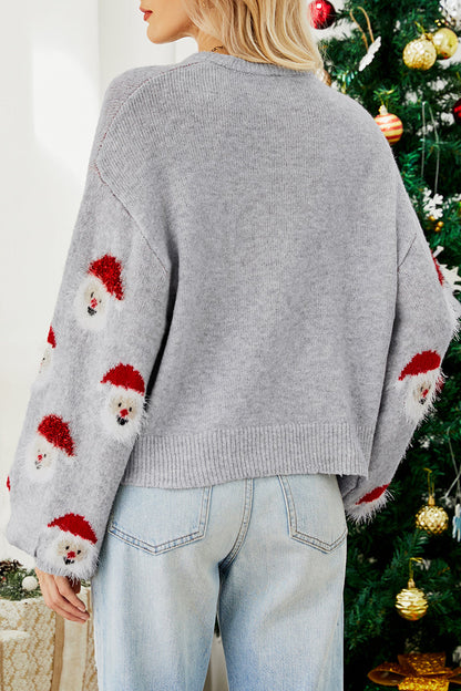 Suéteres casuales de cuello redondo con diseño de Papá Noel (10 colores)