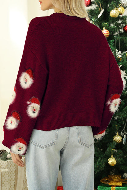 Suéteres casuales de cuello redondo con diseño de Papá Noel (10 colores)