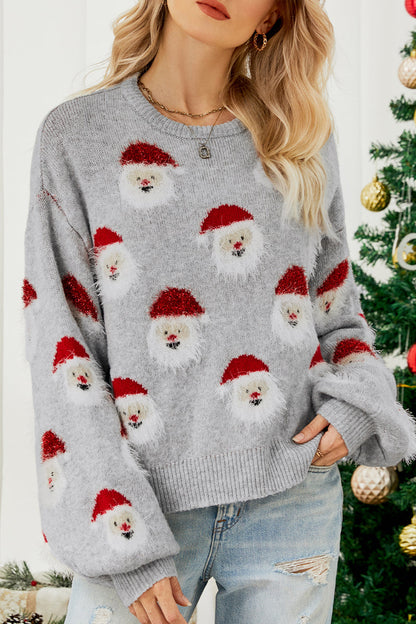 Suéteres casuales de cuello redondo con diseño de Papá Noel (10 colores)