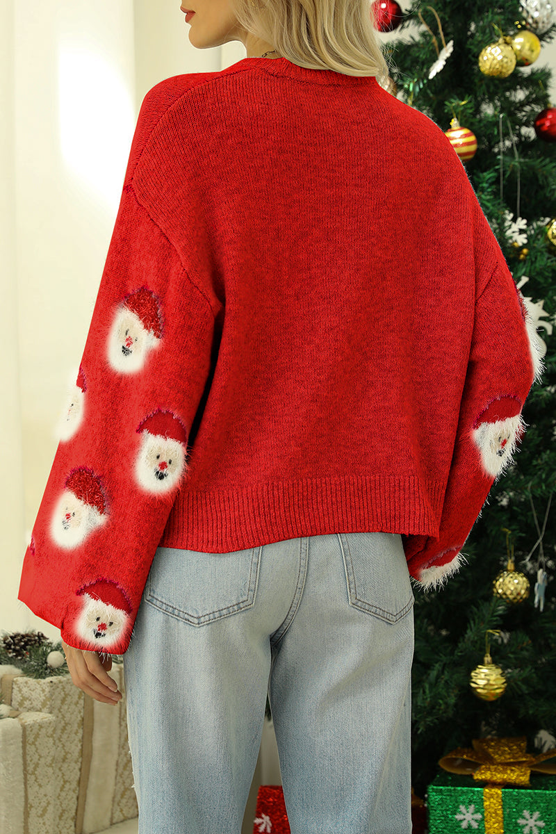 Suéteres casuales de cuello redondo con diseño de Papá Noel (10 colores)