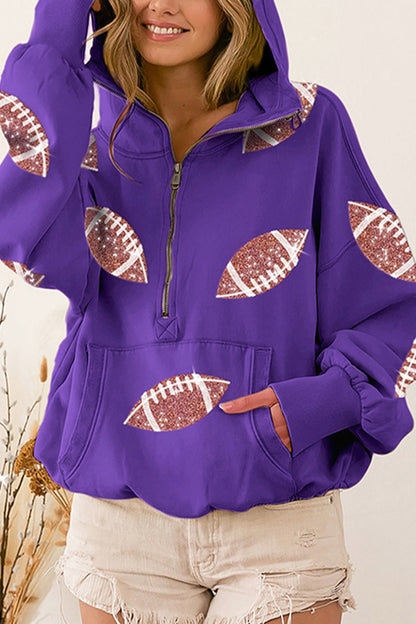 Tops casuales con cuello y capucha con parche de bolsillo sólido (7 colores)