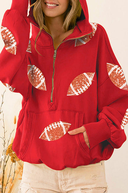 Tops casuales con cuello y capucha con parche de bolsillo sólido (7 colores)