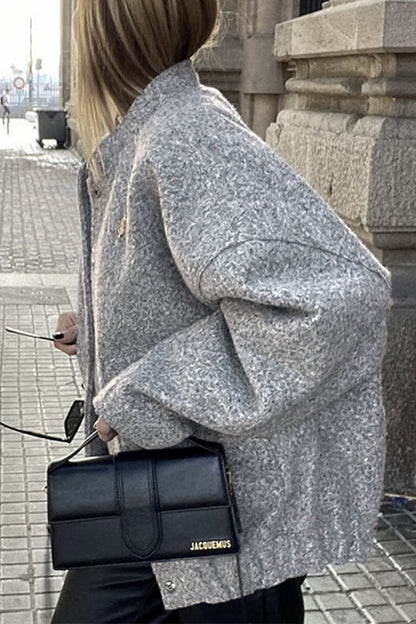 Prendas de abrigo informales, sencillas, con bolsillos lisos y cuello mandarín (7 colores)