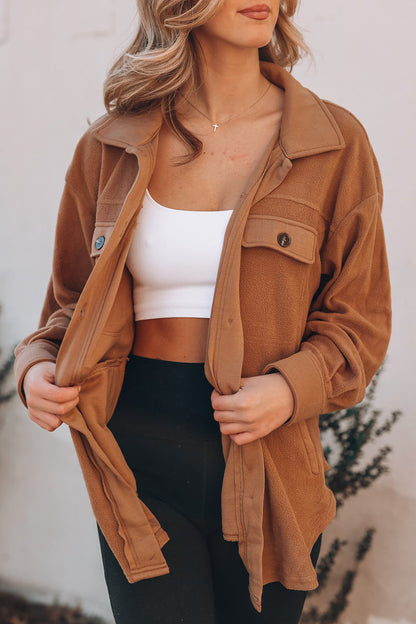 Blusa informal con cuello vuelto y bolsillos lisos (9 colores)
