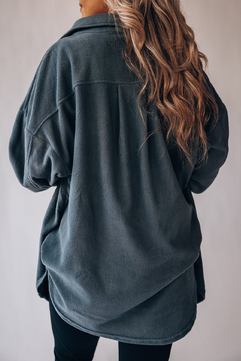 Blusa informal con cuello vuelto y bolsillos lisos (9 colores)