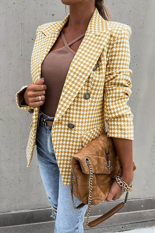 Prenda exterior informal de estilo británico con botones y bolsillos estampados y cuello vuelto (5 colores)