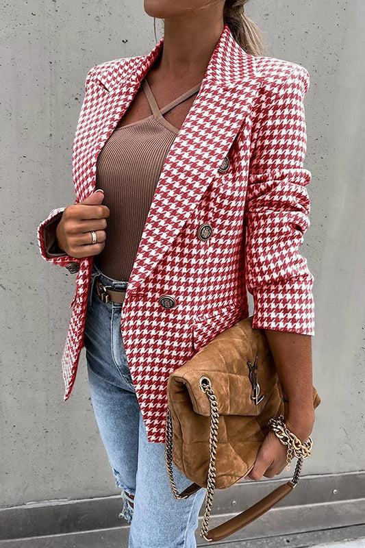 Prenda exterior informal de estilo británico con botones y bolsillos estampados y cuello vuelto (5 colores)