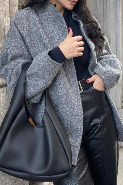 Prendas de abrigo informales con cuello mandarín y parches lisos (5 colores)