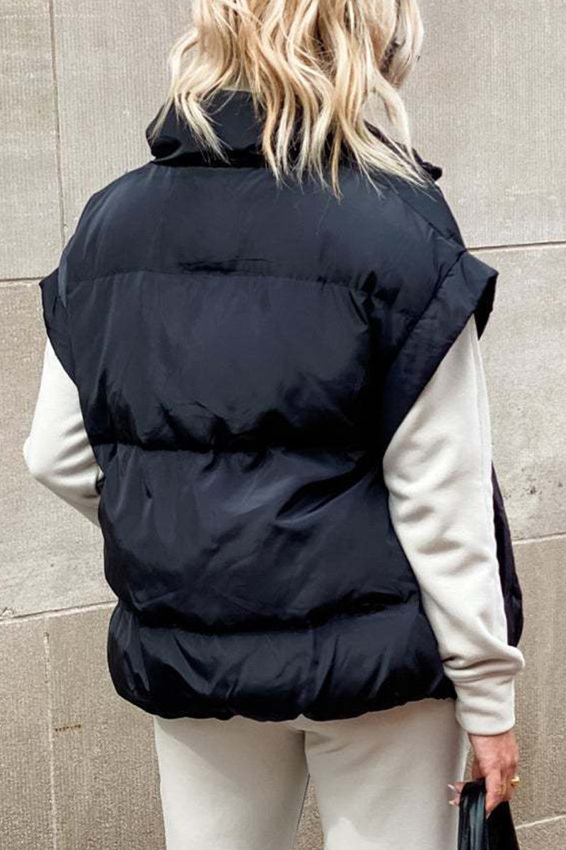 Blusa informal de cuello mandarín con bolsillos lisos (3 colores)