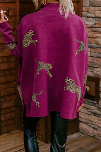 Tops casuales de cuello alto con estampado de animales (4 colores)