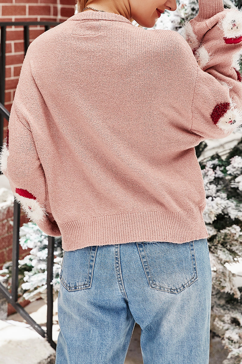 Suéteres casuales de cuello redondo con diseño de Papá Noel (10 colores)