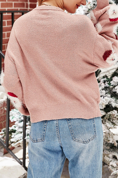 Suéteres casuales de cuello redondo con diseño de Papá Noel (10 colores)