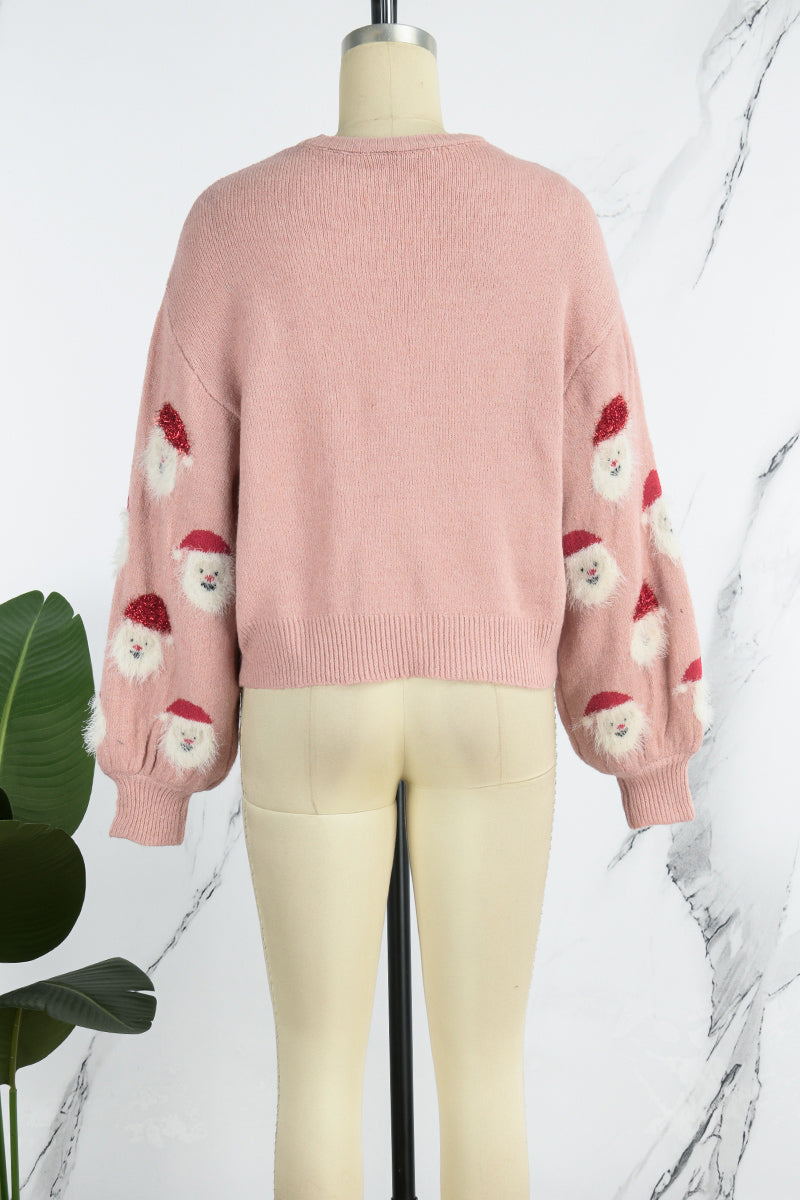 Suéteres casuales de cuello redondo con diseño de Papá Noel (10 colores)