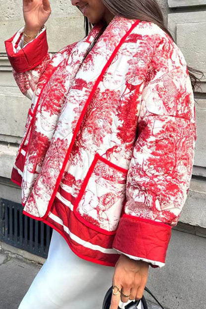 Prendas de abrigo con cuello vuelto y bolsillo con estampado urbano