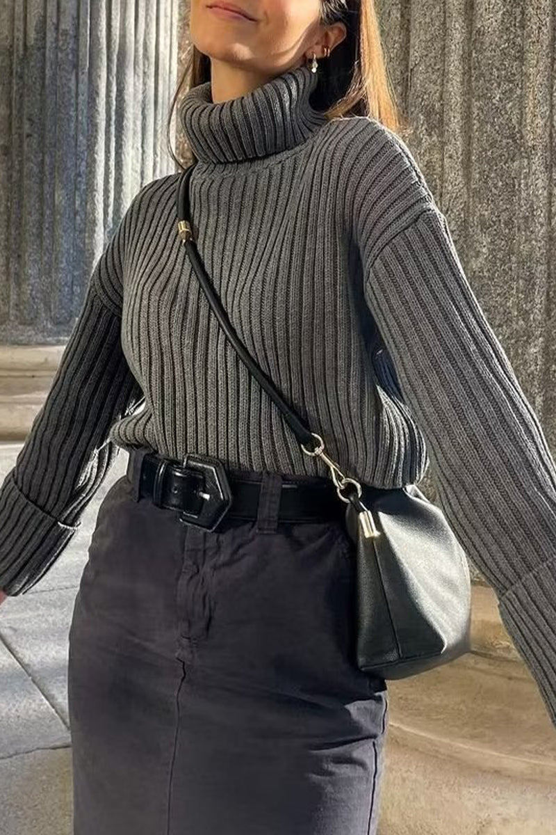 Tops de cuello alto lisos Daily Simplicity