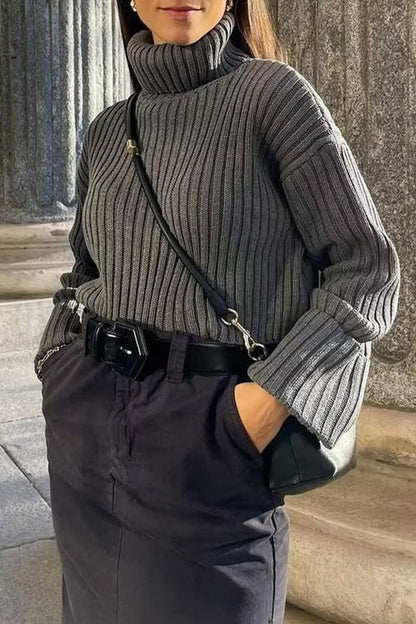 Tops de cuello alto lisos Daily Simplicity