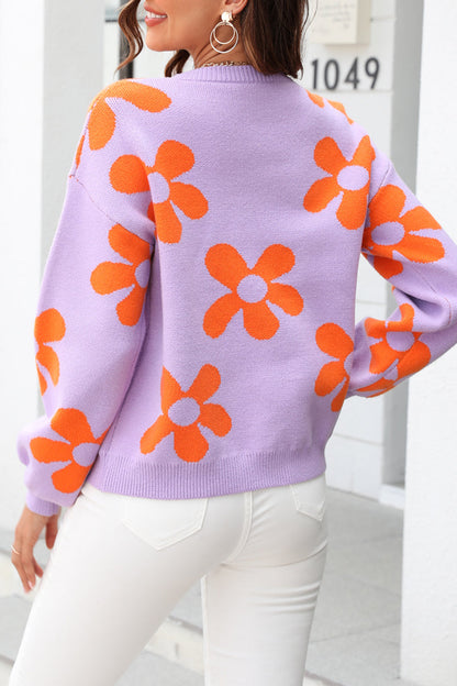 Tops casuales de cuello redondo con patchwork geométrico