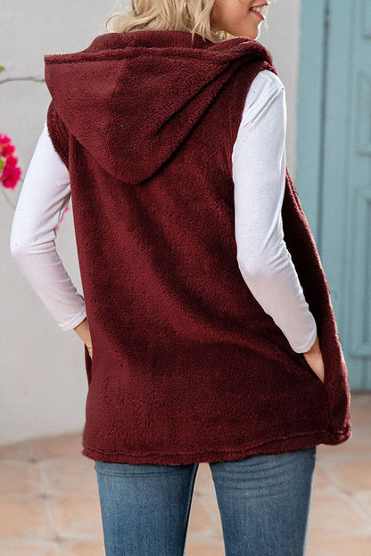 Tops casuales sencillos con cuello y capucha y bolsillos de patchwork liso
