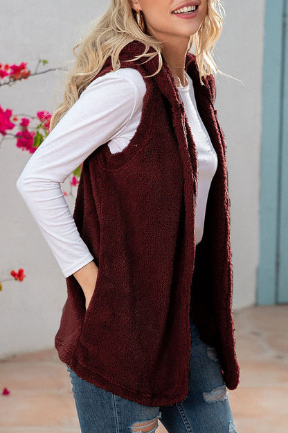 Tops casuales sencillos con cuello y capucha y bolsillos de patchwork liso