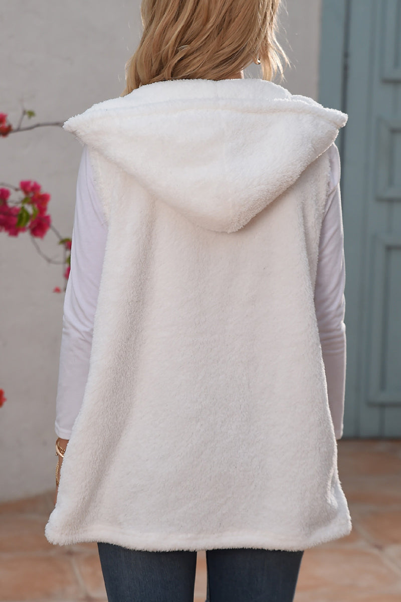 Tops casuales sencillos con cuello y capucha y bolsillos de patchwork liso