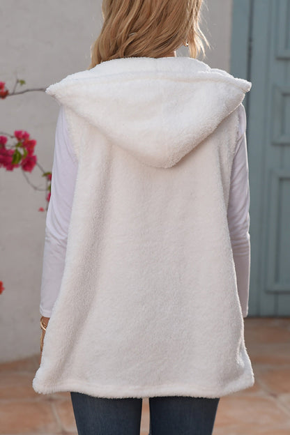 Tops casuales sencillos con cuello y capucha y bolsillos de patchwork liso
