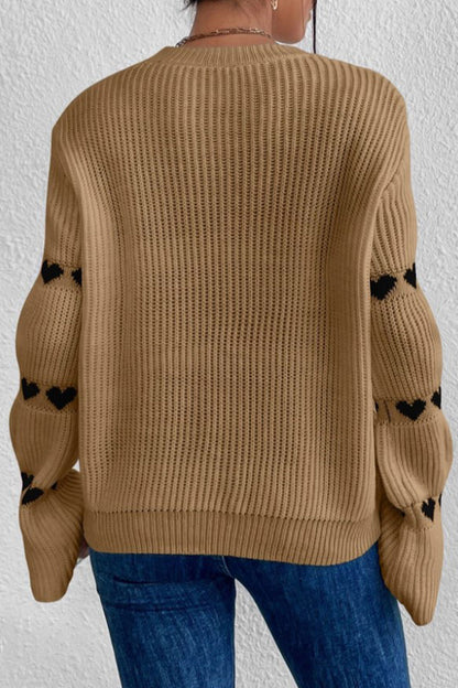 Tops casuales de cuello redondo con tejido geométrico
