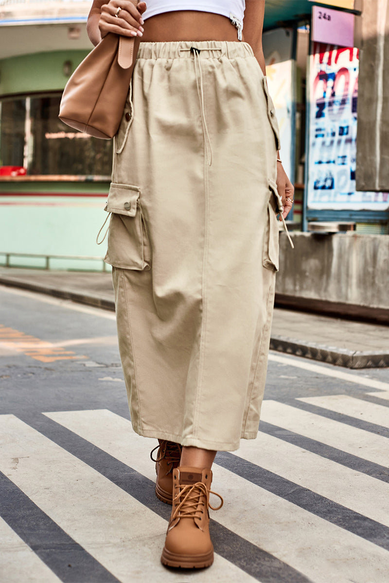 Pantalones casuales de calle, lisos, con cordón ajustable, bolsillos, holgados, tipo A, con parches