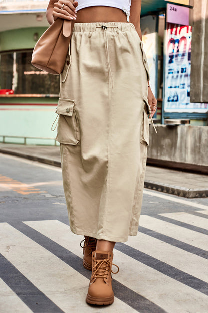 Pantalones casuales de calle, lisos, con cordón ajustable, bolsillos, holgados, tipo A, con parches