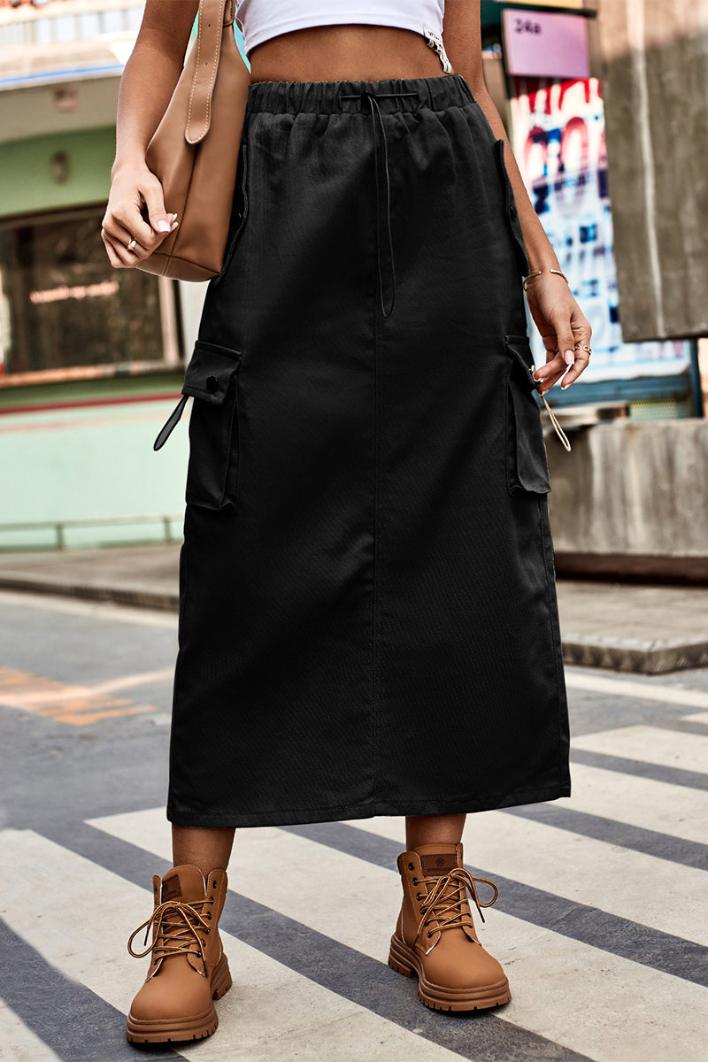 Pantalones casuales de calle, lisos, con cordón ajustable, bolsillos, holgados, tipo A, con parches