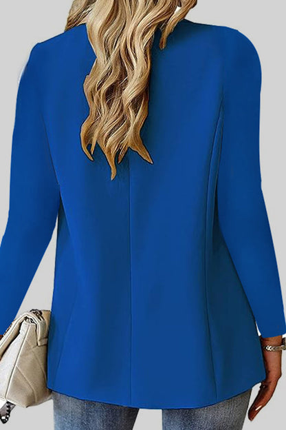 Cárdigan informal liso con cuello vuelto