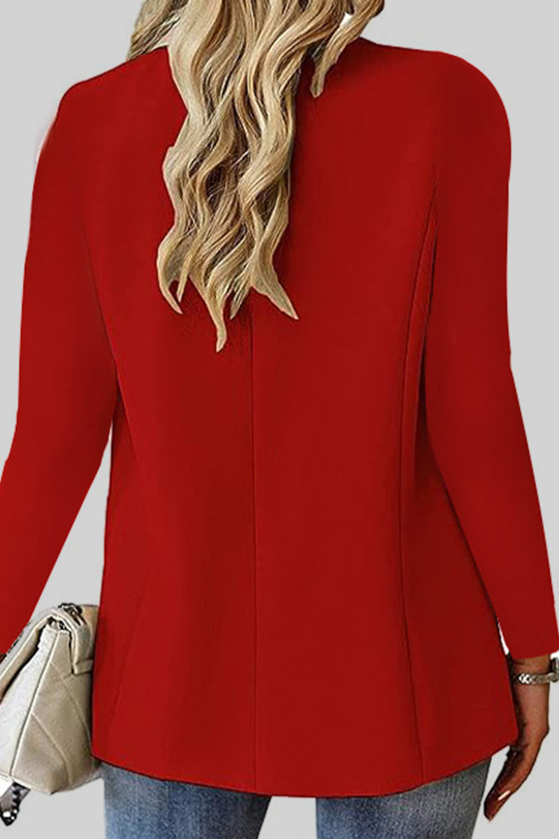 Cárdigan informal liso con cuello vuelto