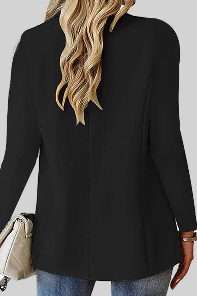 Cárdigan informal liso con cuello vuelto