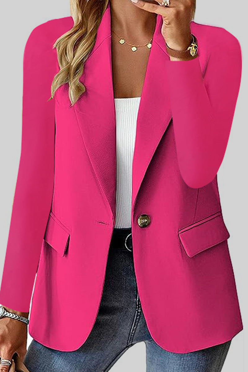 Cárdigan informal liso con cuello vuelto