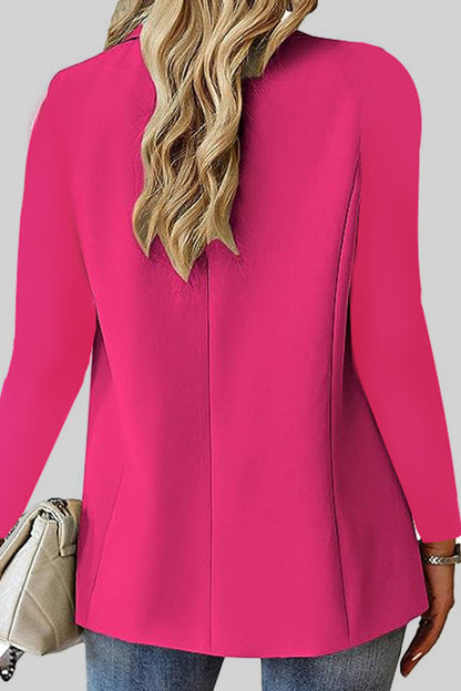 Cárdigan informal liso con cuello vuelto