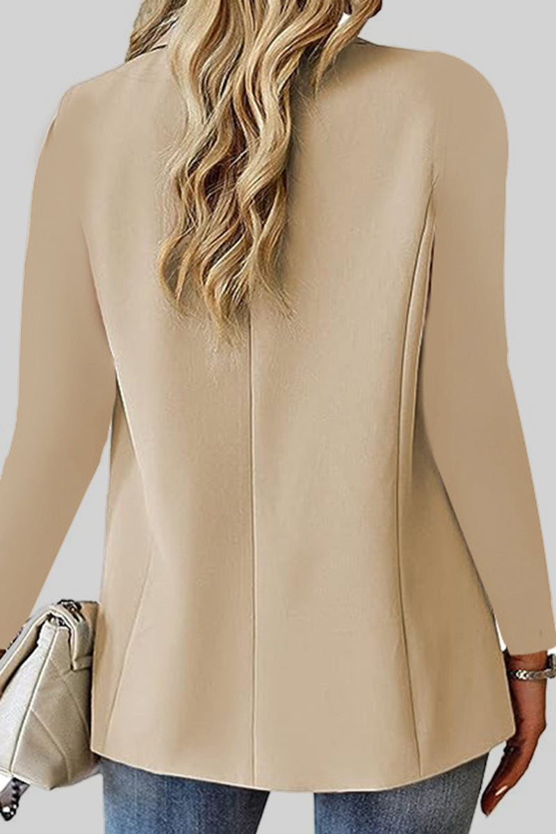 Cárdigan informal liso con cuello vuelto