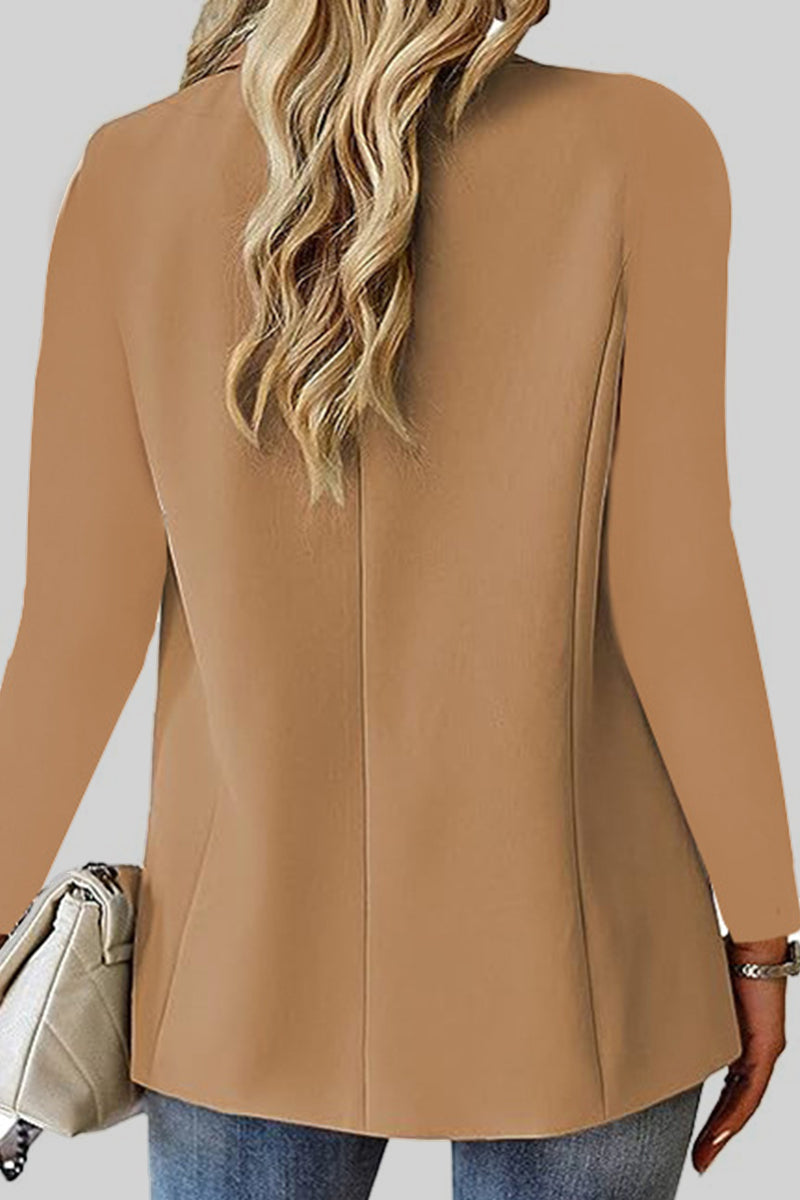 Cárdigan informal liso con cuello vuelto