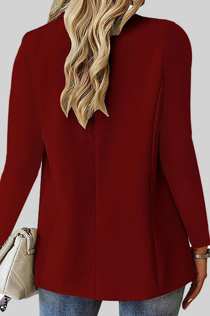 Cárdigan informal liso con cuello vuelto