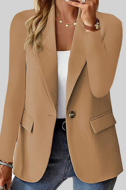 Cárdigan informal liso con cuello vuelto