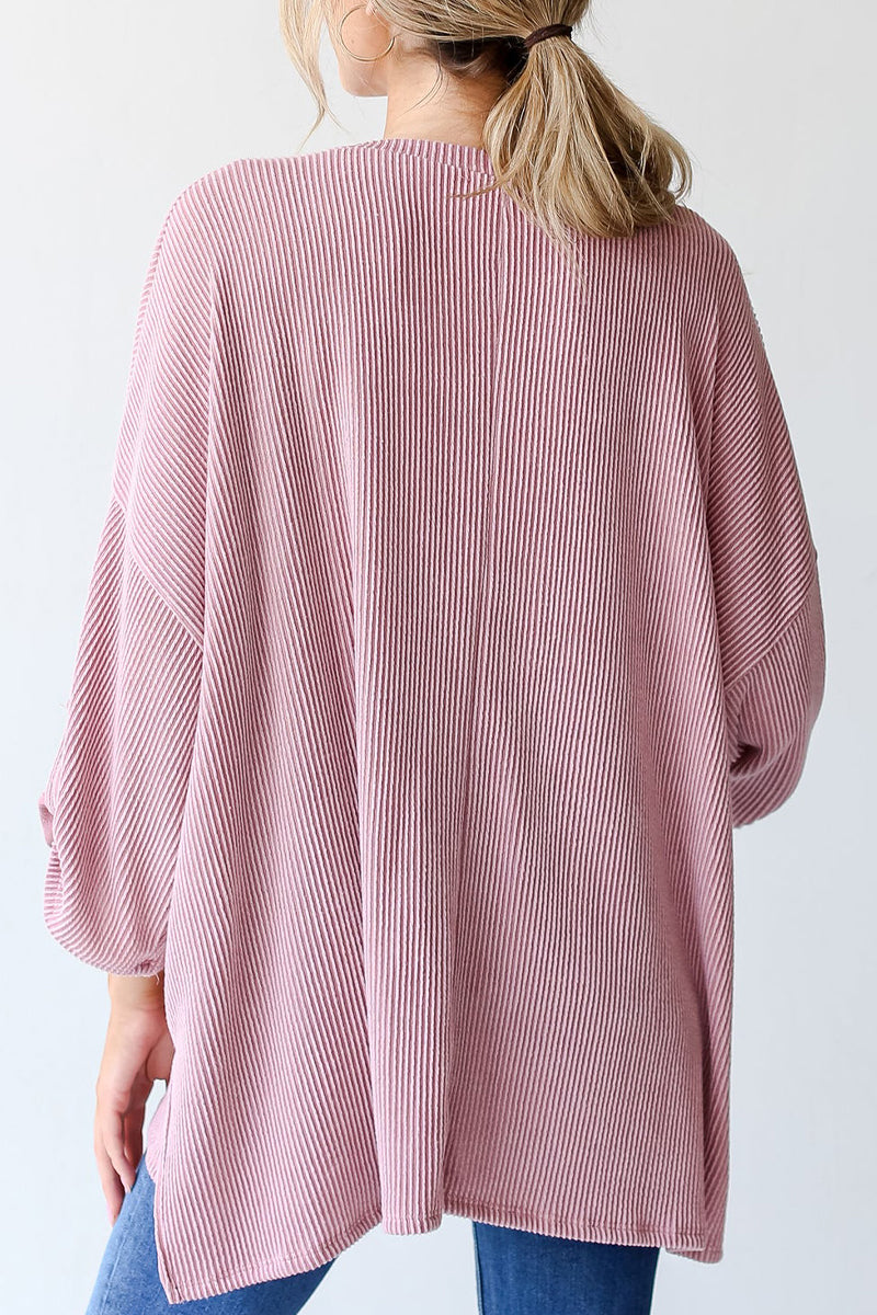 Tops casuales de cuello redondo con bolsillos sólidos