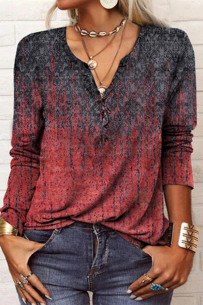 Tops casuales con cuello en V y estampados