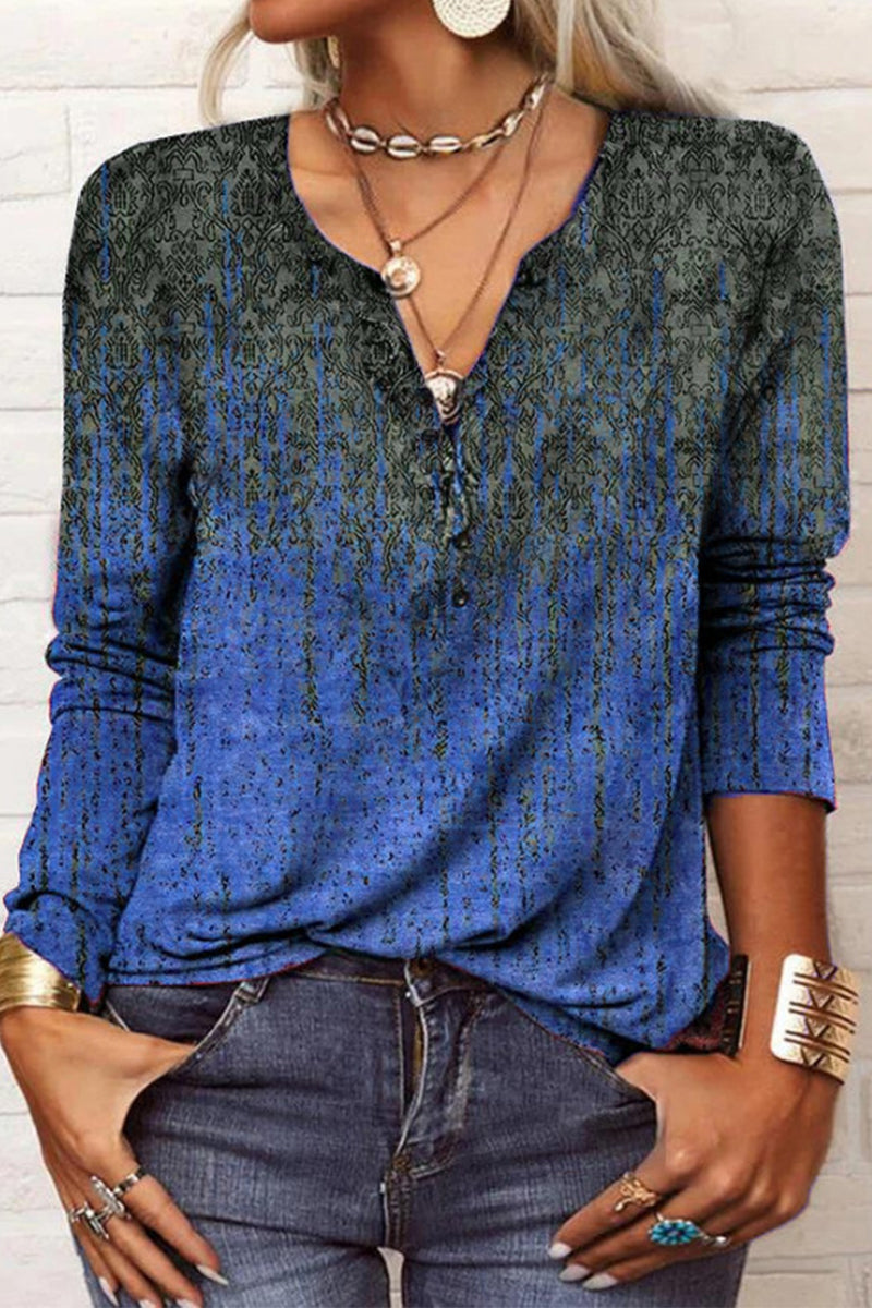 Tops casuales con cuello en V y estampados