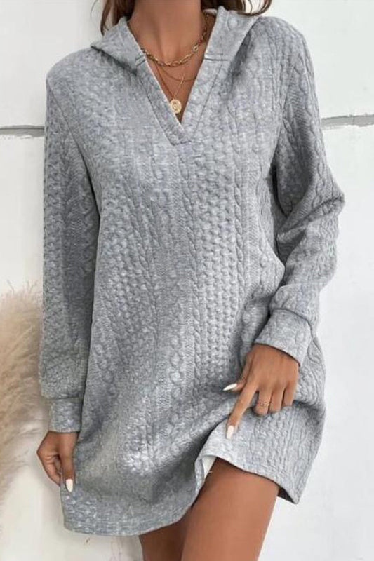 Vestidos casuales de corte A con cuello en V y patchwork liso