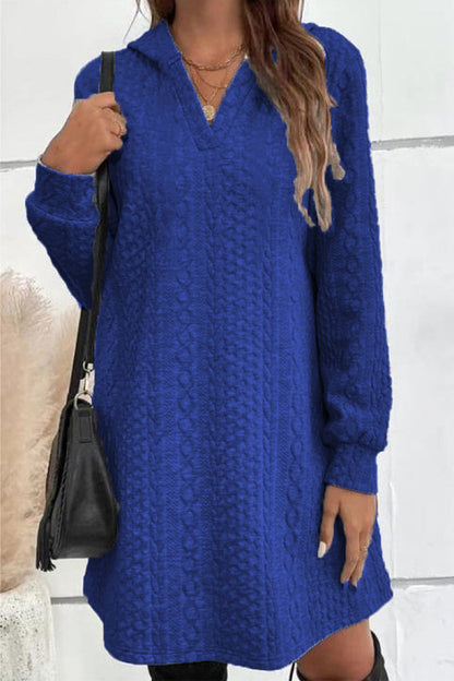 Vestidos casuales de corte A con cuello en V y patchwork liso