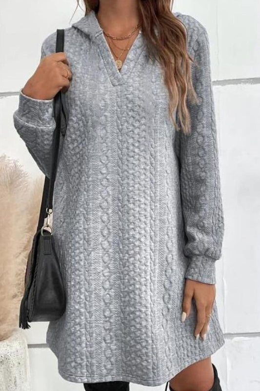 Vestidos casuales de corte A con cuello en V y patchwork liso