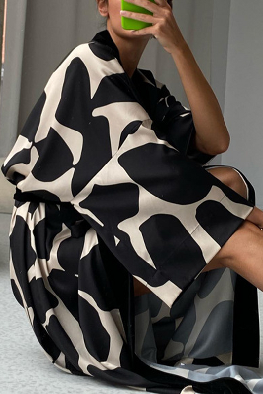 Pijama de vendaje con estampado geométrico de vida informal