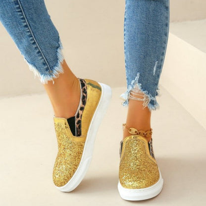Zapatos planos informales con diseño de patchwork, redondos y cómodos para exteriores