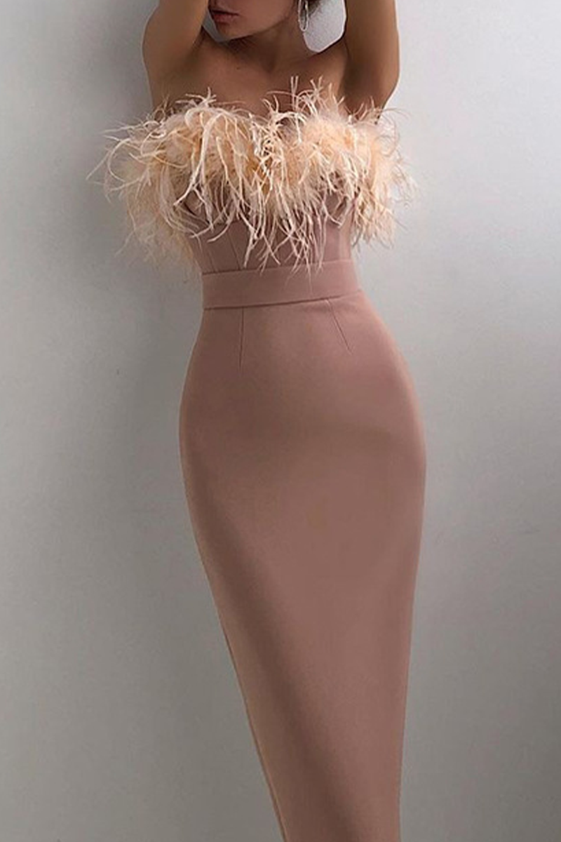 Elegante vestido de tirantes con abertura sólida (4 colores)
