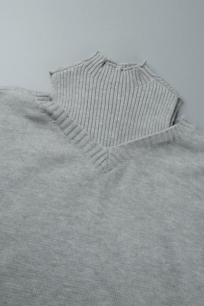 Suéteres casuales de cuello alto con parches huecos y sólidos (7 colores)